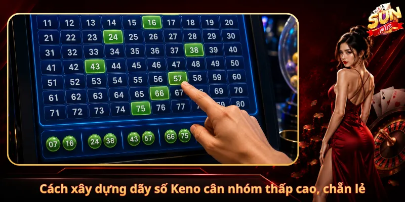 Cách xây dựng dãy số Keno cân nhóm thấp cao, chẵn lẻ