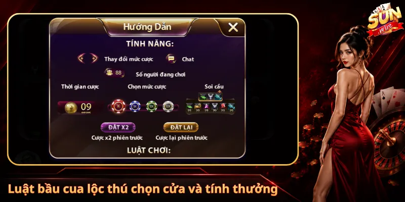 Luật bầu cua lộc thú chọn cửa và tính thưởng