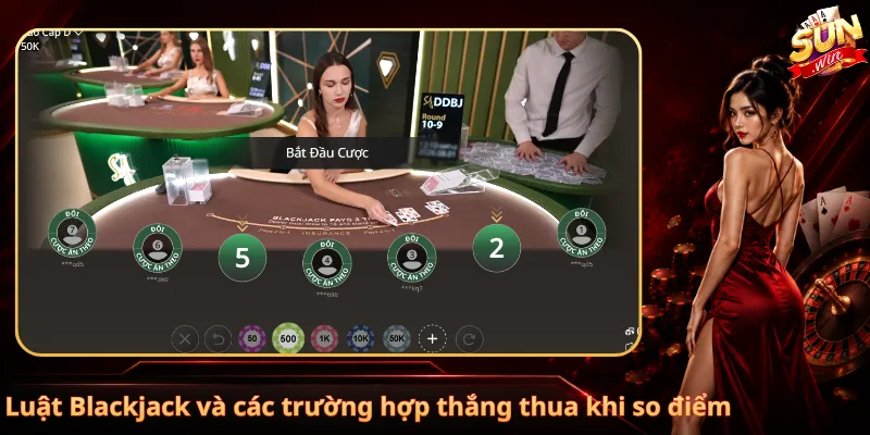 Luật Blackjack và các trường hợp thắng thua khi so điểm