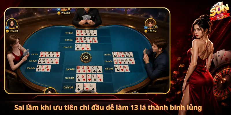Sai lầm khi ưu tiên chi đầu dễ làm 13 lá thành binh lủng